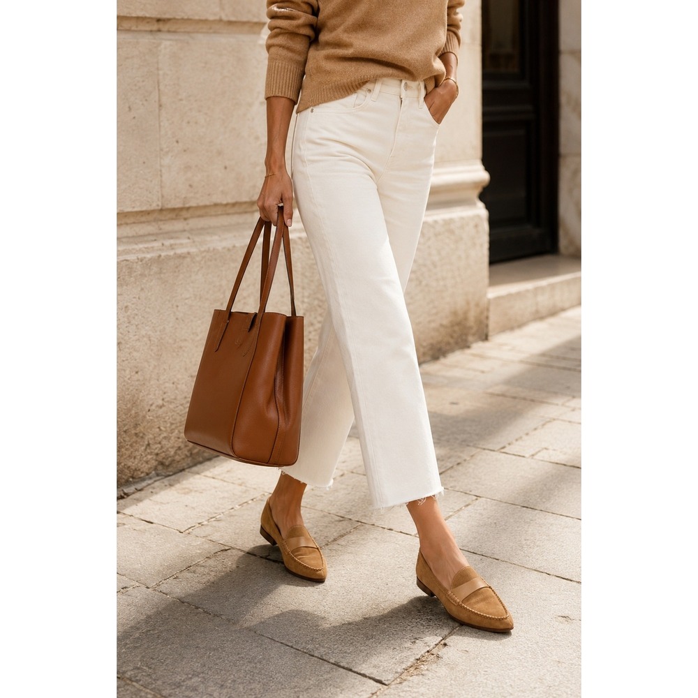 M.Gemi THE EDETTA PECAN Suede Penny Loafers Women 10 Pointed Toe Italian Leather